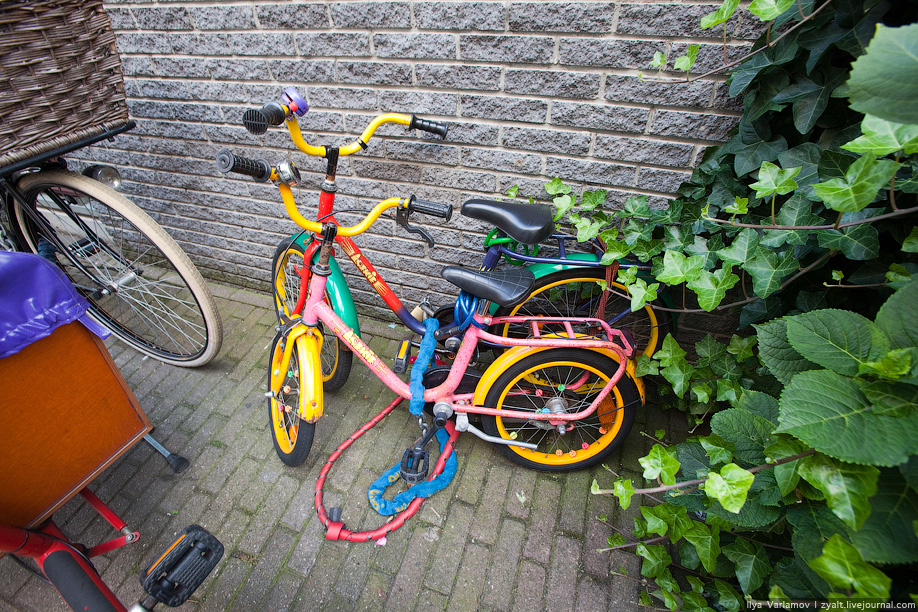 7) Как только детишки подрастают, они уже сами катаются на веселых велосипедиках.