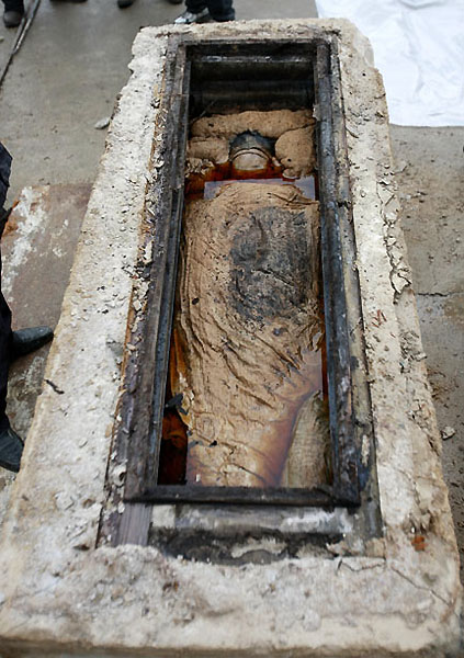 mummy05 В Китае строители нашли мумию