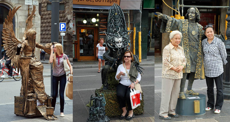 000032 Живые скульптуры и актеры Барселоны
