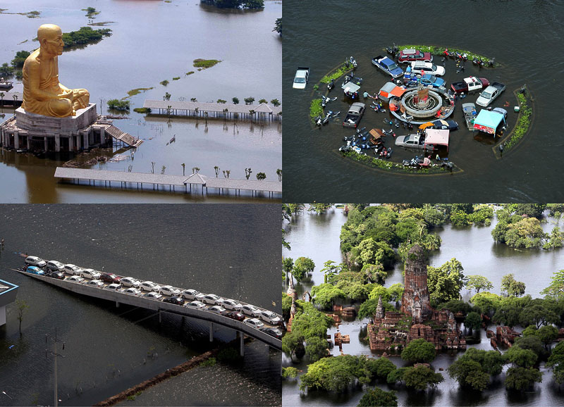 BIGPIC68 Наводнение в Тайланде: Вид сверху
