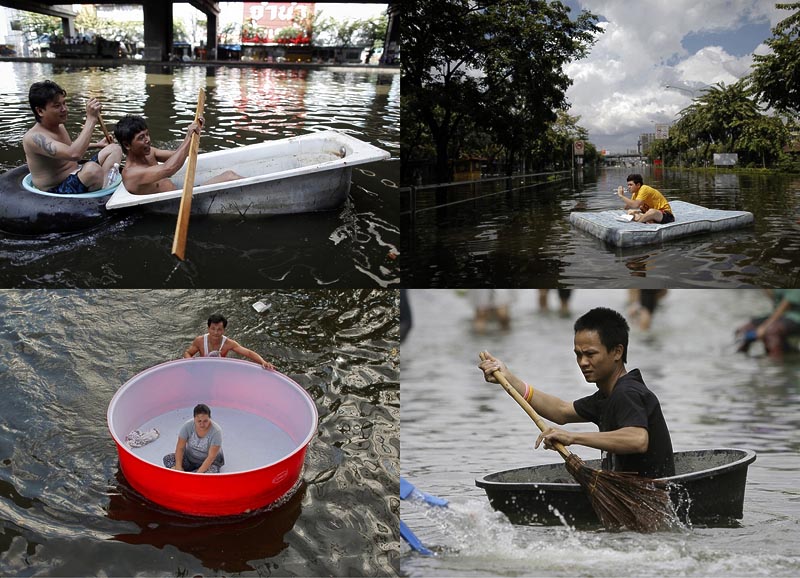 BIGPIC5 Как находчивые тайцы справляются с последствиями наводнения