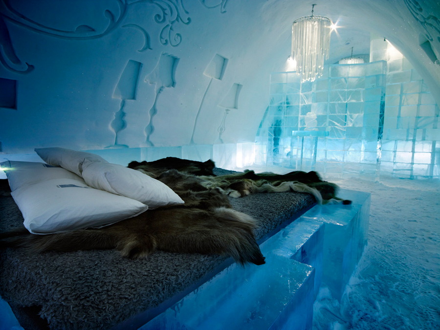 Hotel hecho de hielo y nieve en Suecia