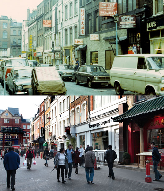 813 Лондонские улицы 40 лет назад и сейчас