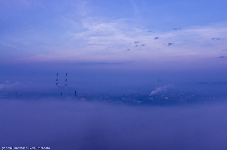bridge21 Туманный рассвет над Киевом на высоте 136 метров