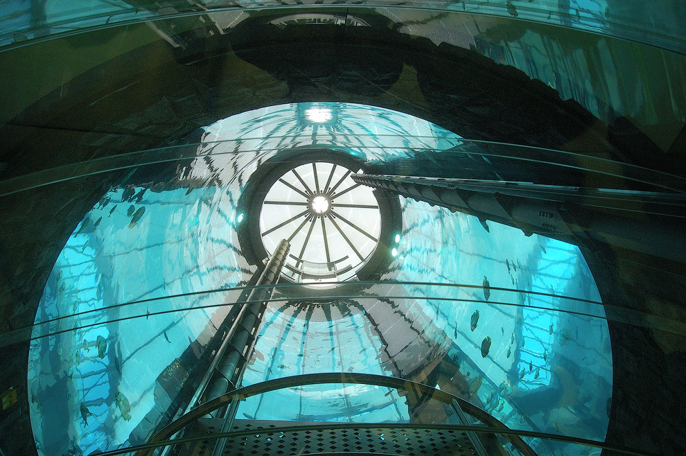 1011 Aquadom — огромный аквариум в отеле Radisson Blu