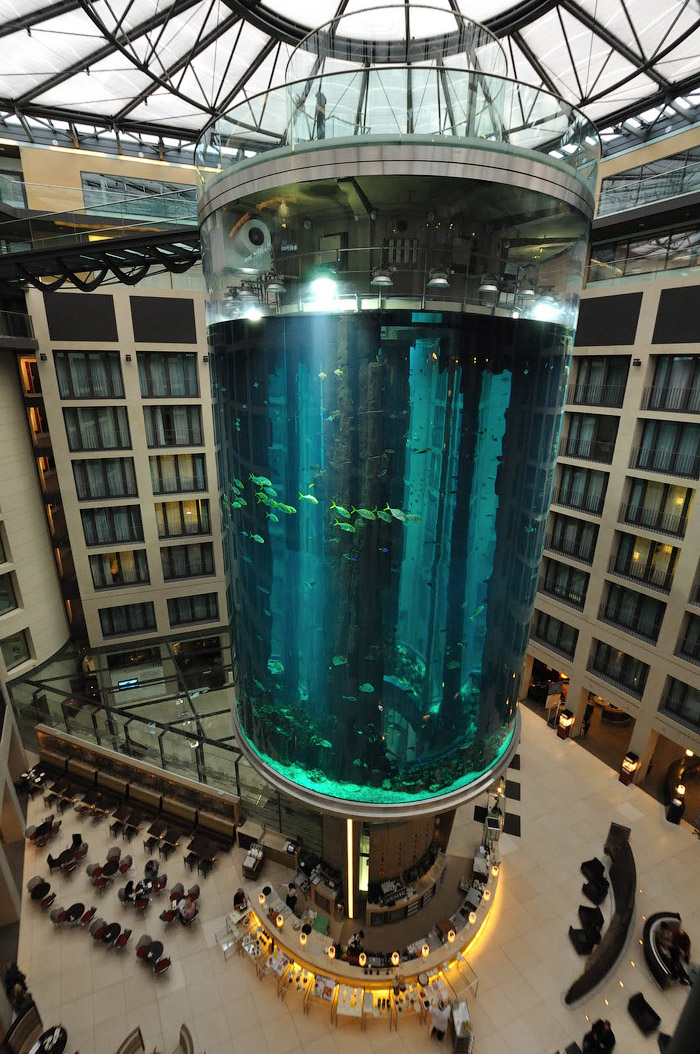 510 Aquadom — огромный аквариум в отеле Radisson Blu