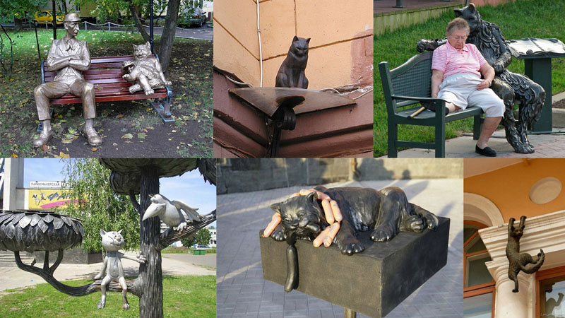 памятники кошкам Скульптуры и памятники кошкам
