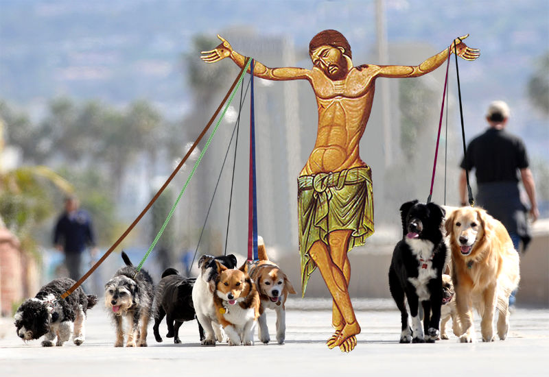 31Jesus Walking Dogs Фотопроект «Иисус повсюду»