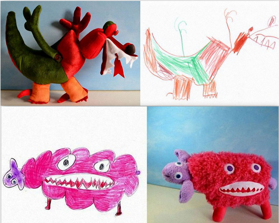 Мягкие игрушки, созданные по мотивам детских рисунков II