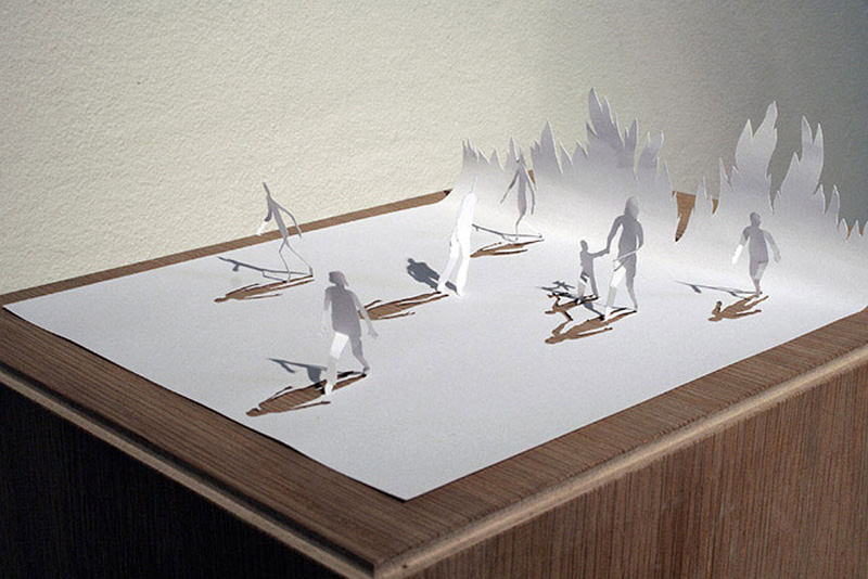 Singură bucată de hârtie 16 Sculpture de la o foaie de hârtie