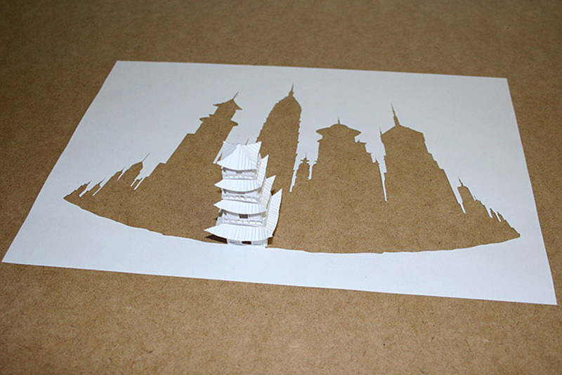 Singură bucată de hârtie 5 Sculpture de la o foaie de hârtie