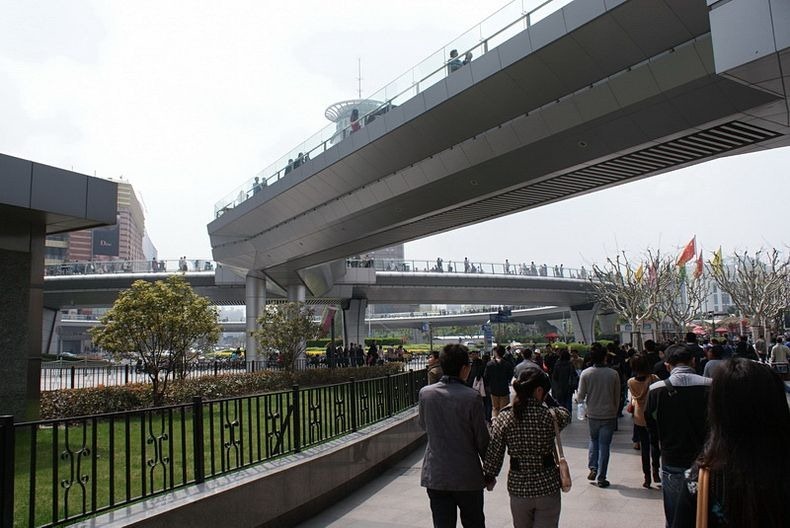 7 Круглый пешеходный мост в Шанхае