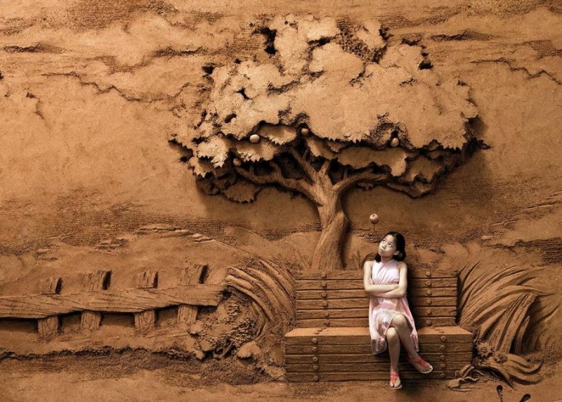 peschannieskulpturi 14 800x572 Удивительные песчаные скульптуры от китайского мастера
