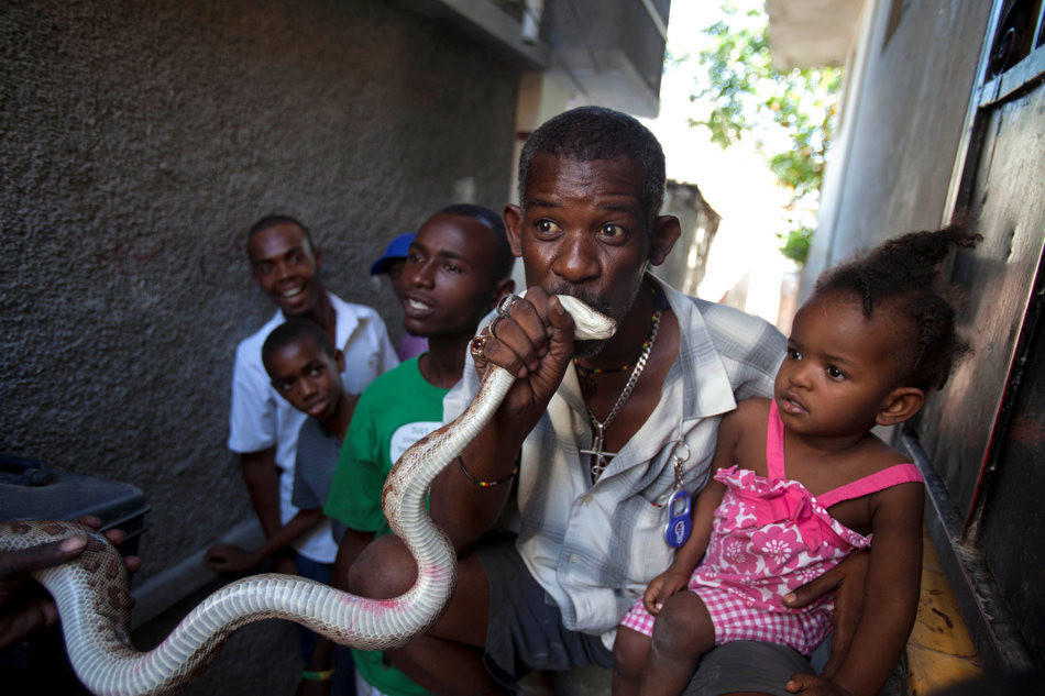  Рабочие будни заклинателя змей на Гаити