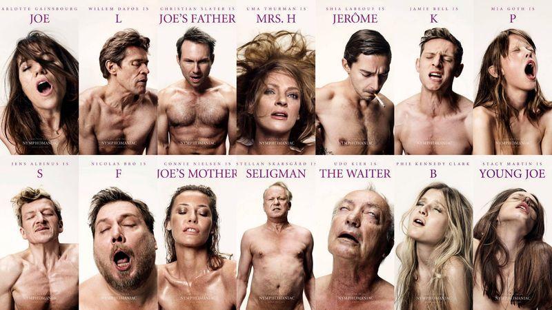 nymphomaniac 14 актеров изображают оргазм на плакатах к фильму «Нимфоманка»