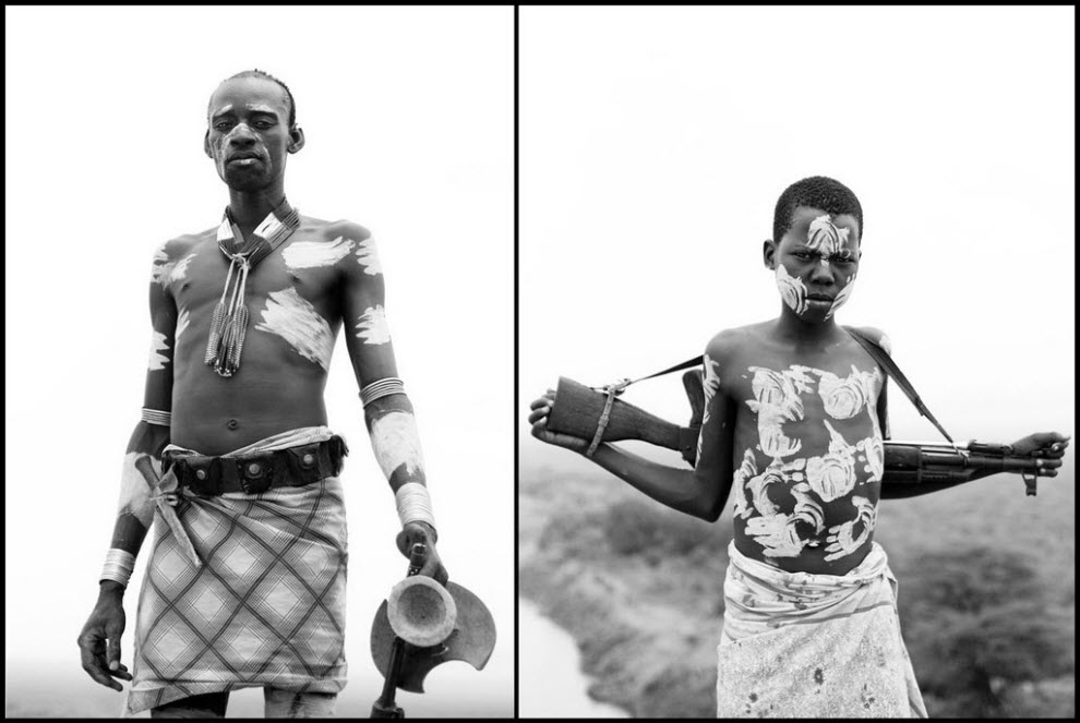 Майкл Хэнсон (Michael Hanson) черно-белые портреты жителей долины реки Омо