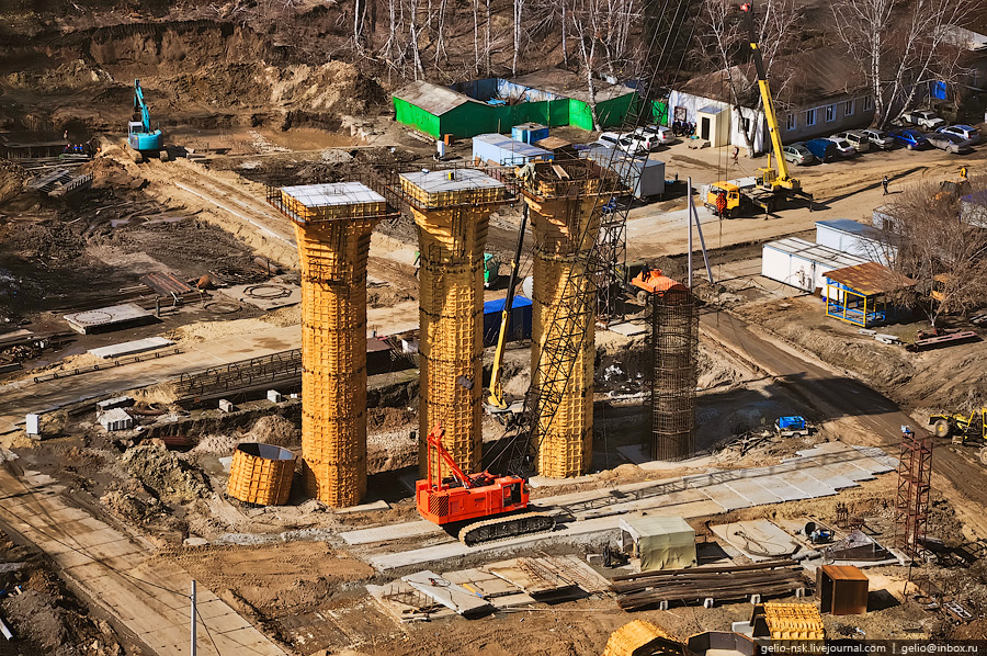 Фотография: Строительство третьего моста через Обь с вертолета №18 - BigPicture.ru