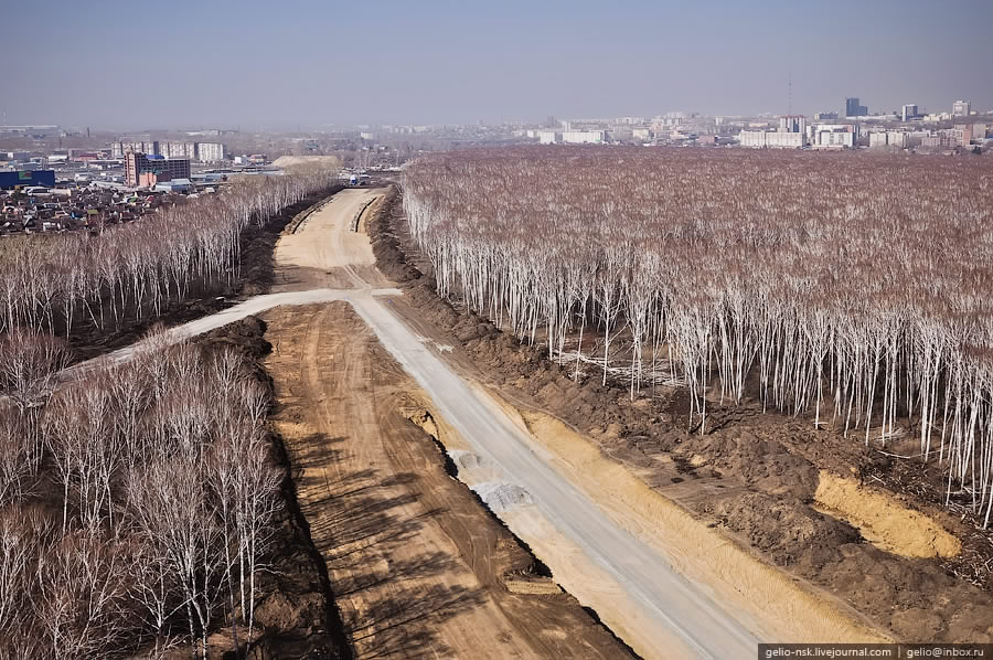 Фотография: Строительство третьего моста через Обь с вертолета №23 - BigPicture.ru
