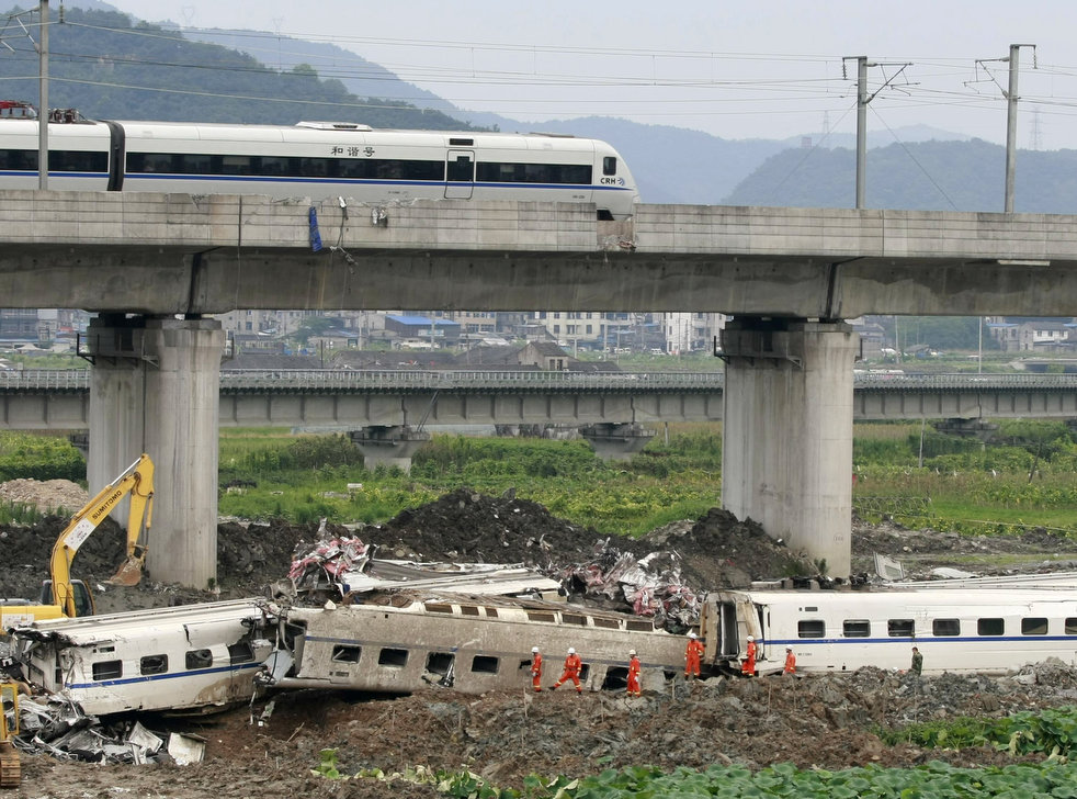 Фотография: Страшная железнодорожная авария в Китае №12 - BigPicture.ru