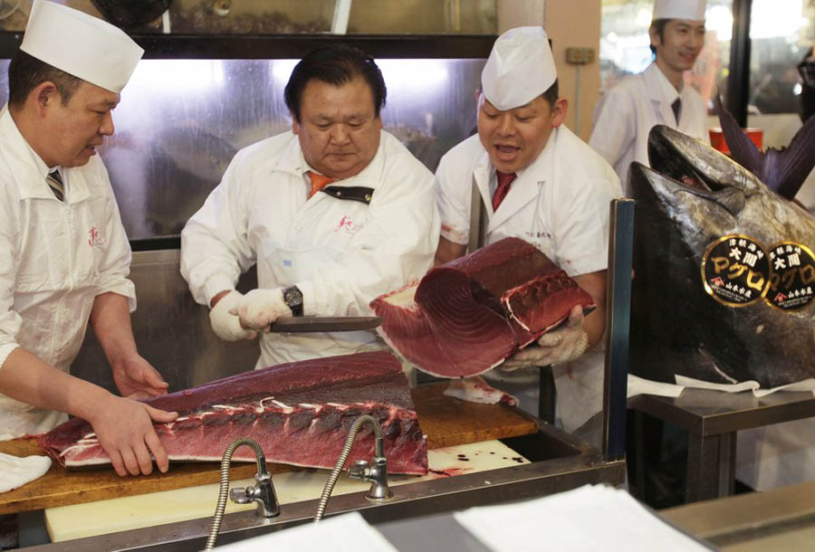 Фотография: В Японии разделали гигантского тунца за 736 тысяч долларов №7 - BigPicture.ru
