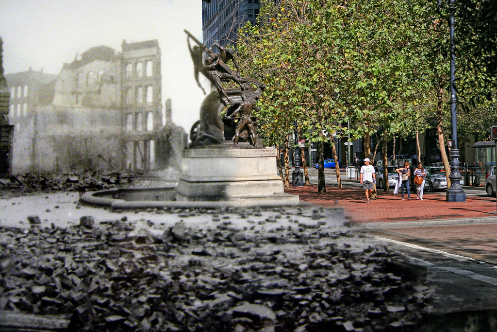 Фотография: Сан-Франциско после разрушительного землетрясения 1906 года и сегодня №12 - BigPicture.ru
