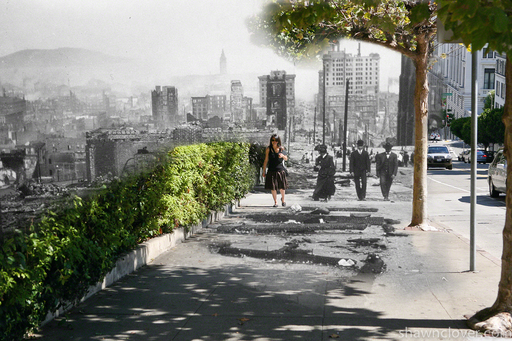 Фотография: Сан-Франциско после разрушительного землетрясения 1906 года и сегодня №19 - BigPicture.ru