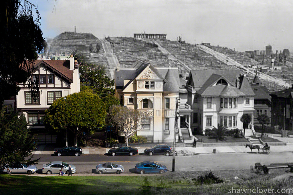 Фотография: Сан-Франциско после разрушительного землетрясения 1906 года и сегодня №22 - BigPicture.ru