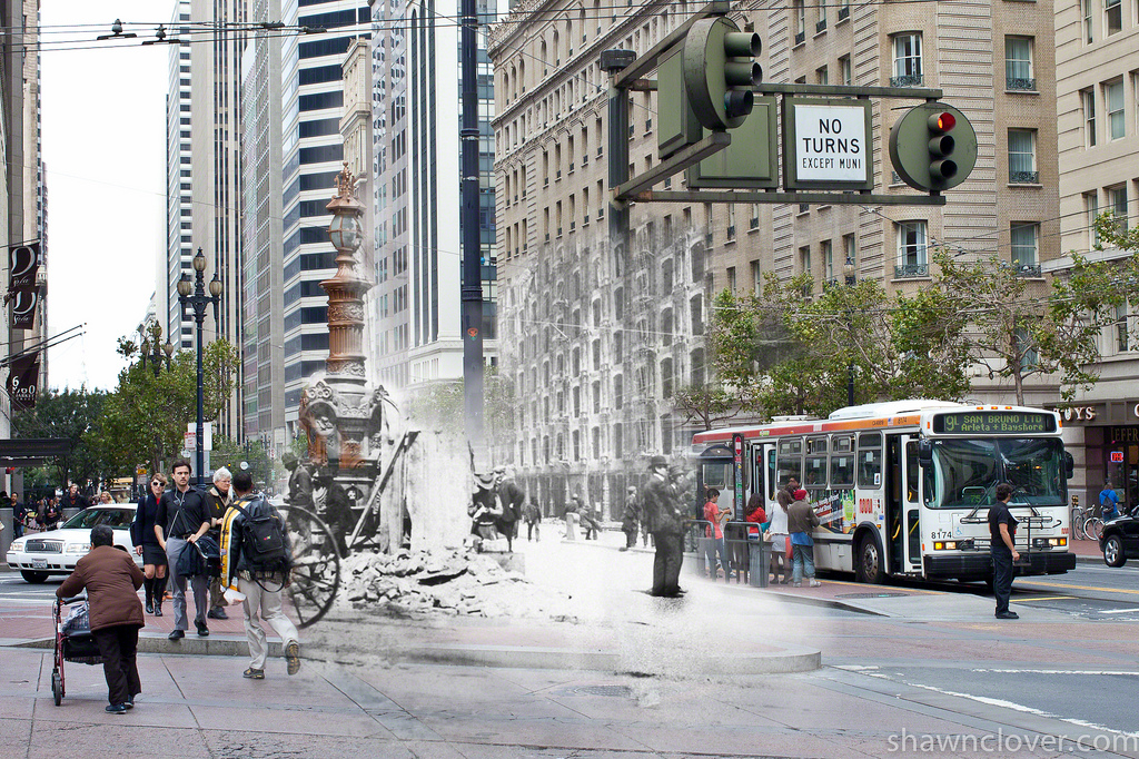 Фотография: Сан-Франциско после разрушительного землетрясения 1906 года и сегодня №24 - BigPicture.ru