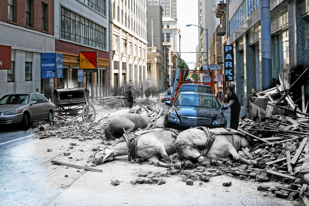 Фотография: Сан-Франциско после разрушительного землетрясения 1906 года и сегодня №3 - BigPicture.ru