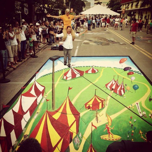 Фотография: Огромные меловые рисунки на фестивале во Флориде №9 - BigPicture.ru