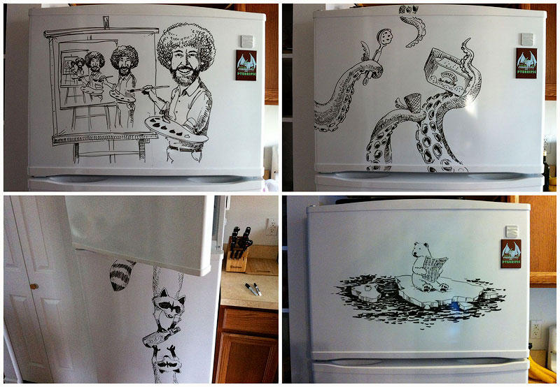 Рисунки на холодильнике