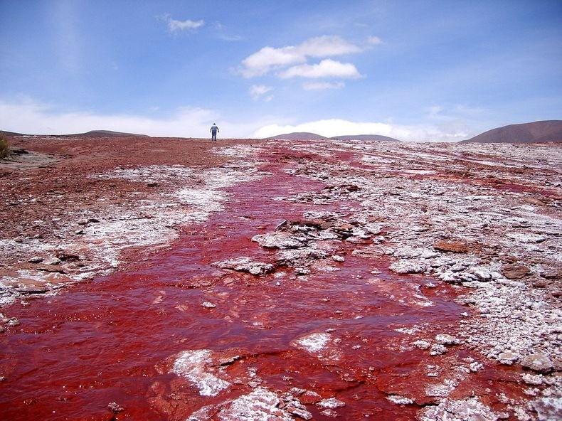 Красная лагуна в Чили
