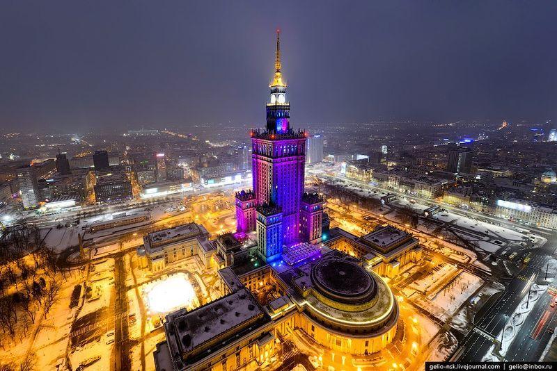 Зимняя Варшава с высоты