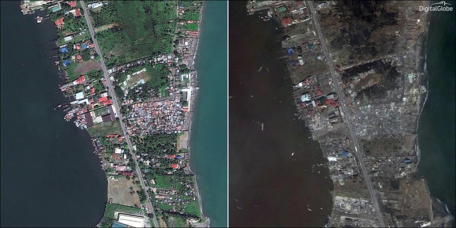 Фотография: Тайфун Хайян: до и после №5 - BigPicture.ru