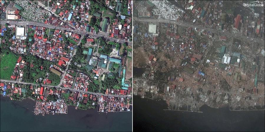 Фотография: Тайфун Хайян: до и после №7 - BigPicture.ru