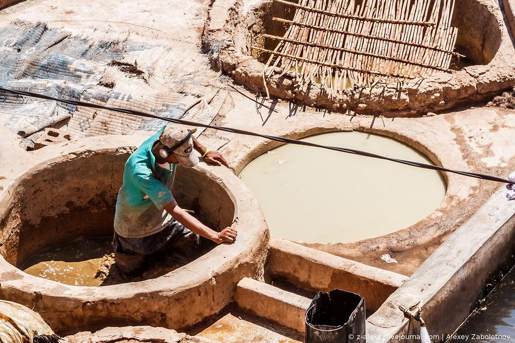Фотография: Марокко: Как изготавливают натуральную кожу. Кожевенное производство в Марракеше №5 - BigPicture.ru