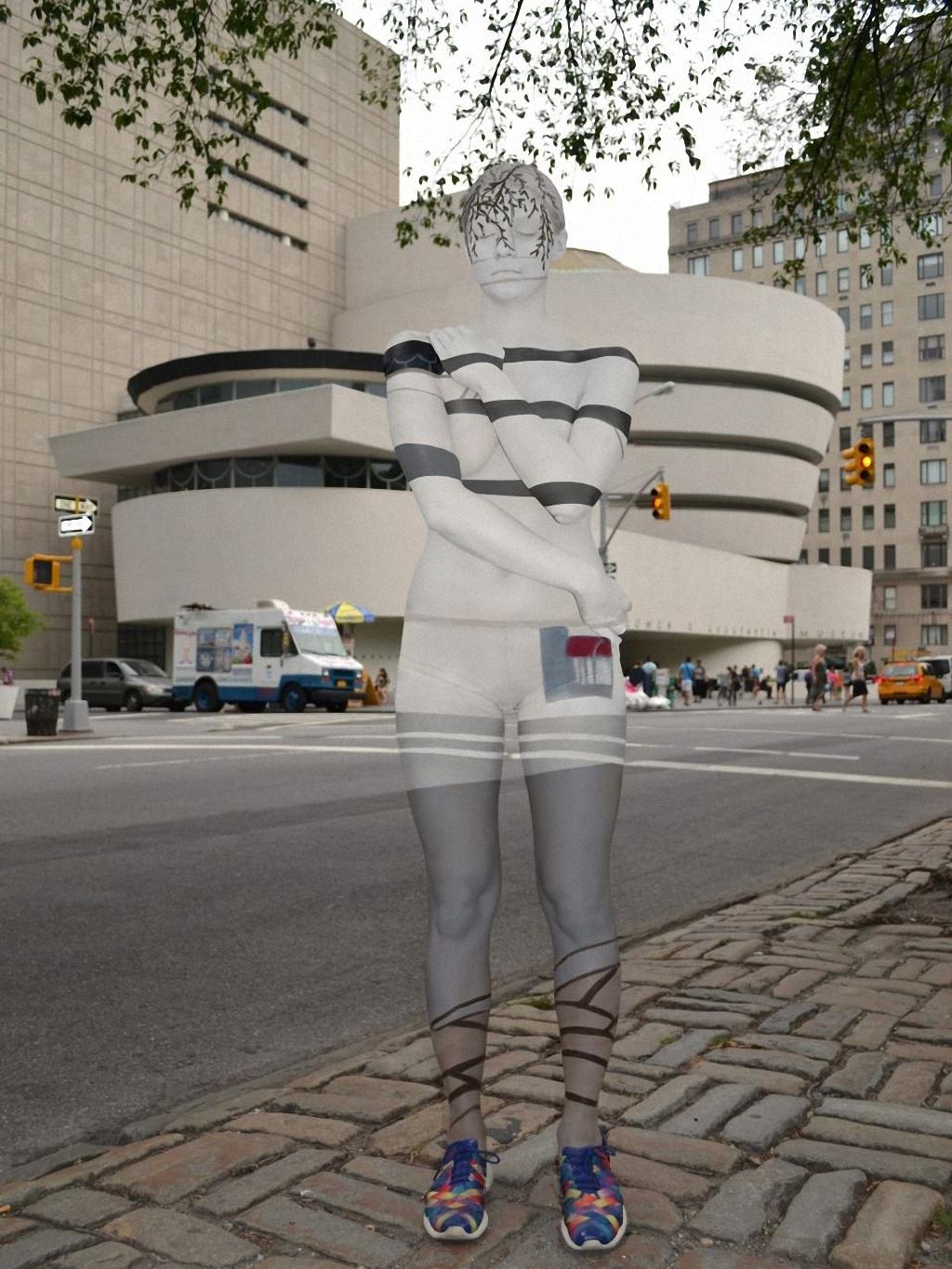 Фотография: Искусство маскировки: обнаженные модели на фоне Нью-Йорка №14 - BigPicture.ru