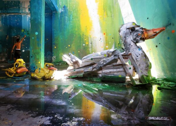 Потрясающий стрит-арт в виде животных, сделанных целиком из мусора