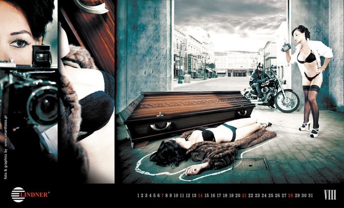 Фотография: Необычная реклама гробов: Эротический календарь компании LINDNER №19 - BigPicture.ru