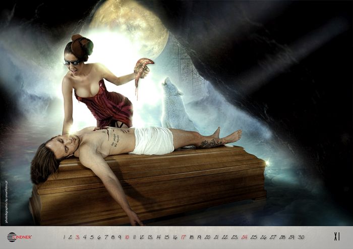 Фотография: Необычная реклама гробов: Эротический календарь компании LINDNER №48 - BigPicture.ru