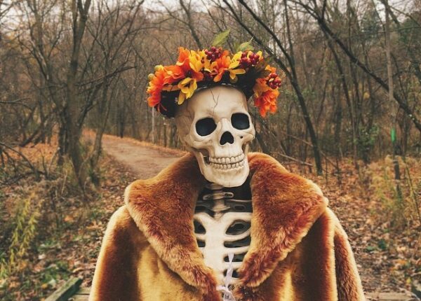 Пародия на современных девушек — скелет в Instagram