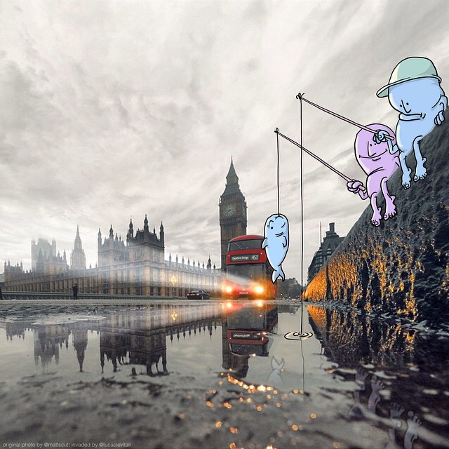 Фотография: Дополненная реальность: иллюстратор Лукас Левитан дорисовывает чужие фотографии в Instagram №18 - BigPicture.ru