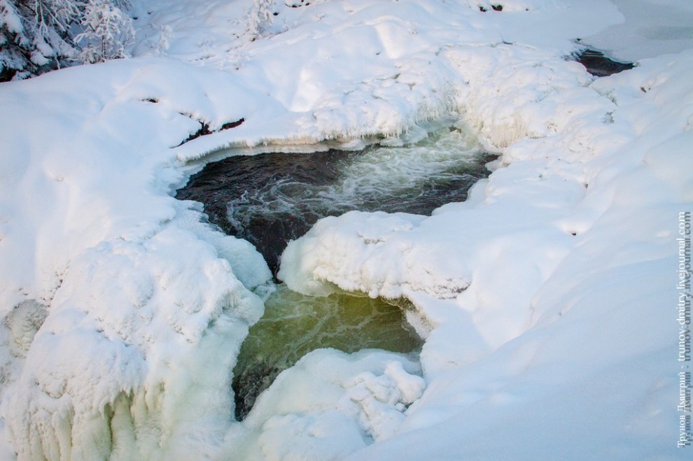 Водопад кивач зимой фото