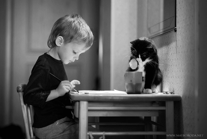 Фотография: Очаровательные фотографии, доказывающие, что вашему ребенку нужен кот №5 - BigPicture.ru