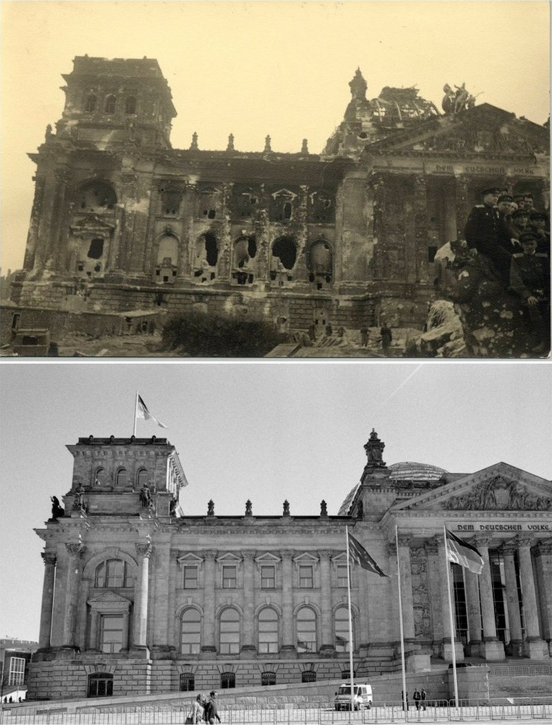 Фотография: Берлин в руинах в 1945-ом и сейчас. Поразительное сравнение снимков №2 - BigPicture.ru