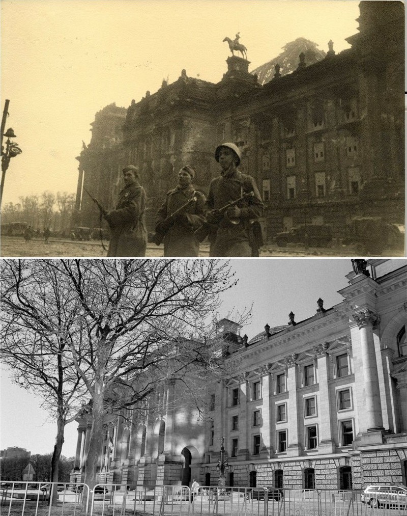Фотография: Берлин в руинах в 1945-ом и сейчас. Поразительное сравнение снимков №5 - BigPicture.ru