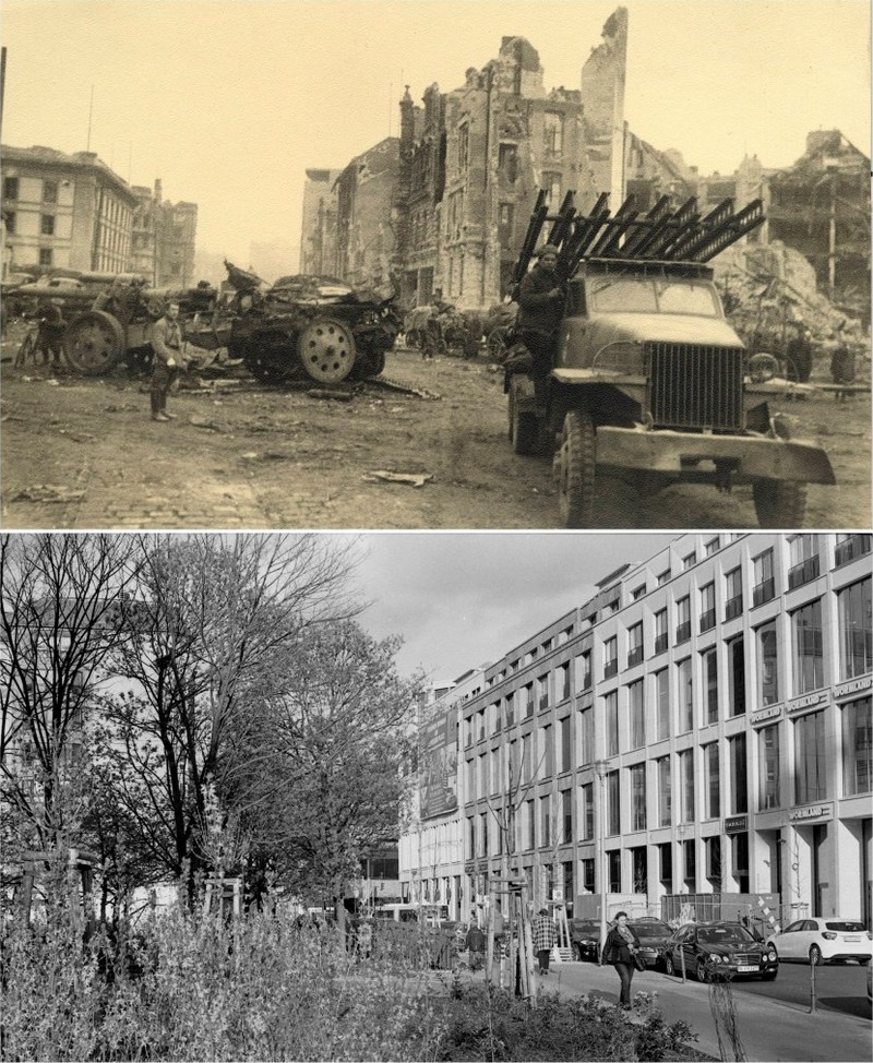 Фотография: Берлин в руинах в 1945-ом и сейчас. Поразительное сравнение снимков №6 - BigPicture.ru