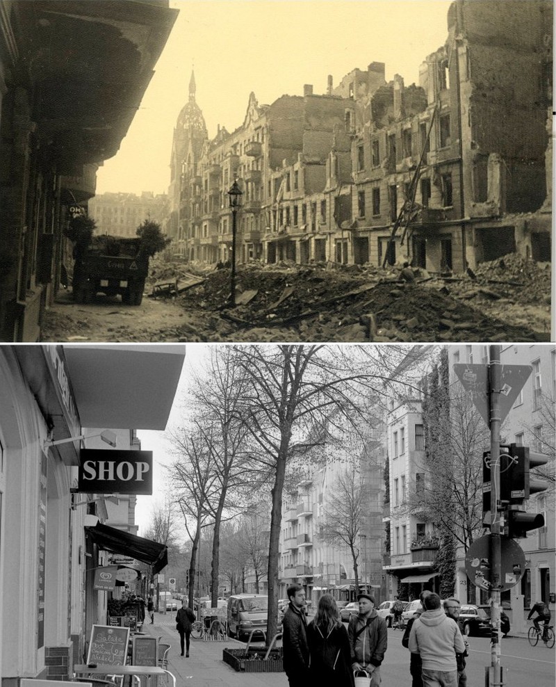Фотография: Берлин в руинах в 1945-ом и сейчас. Поразительное сравнение снимков №7 - BigPicture.ru