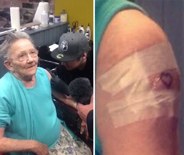 Фотография: Пропавшая 79-летняя старушка нашлась в тату-салоне, где набила свою первую в жизни татуировку! №3 - BigPicture.ru