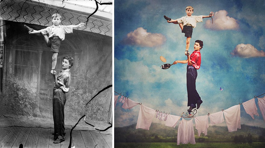 Фотография: Художница превращает старинные фотографии в крышесносящие иллюстрации №9 - BigPicture.ru